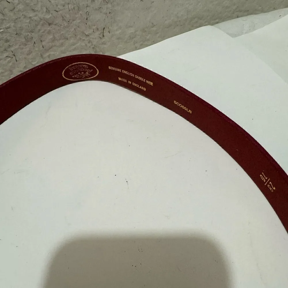 Laura Ashley Red Leather Belt Boho 28/70 VTG Made in England